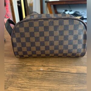 Checkered Brown Toiletry Bag